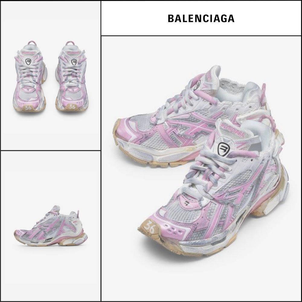 【BALENCIAGA】Women's Runner Sneakers White:Pink