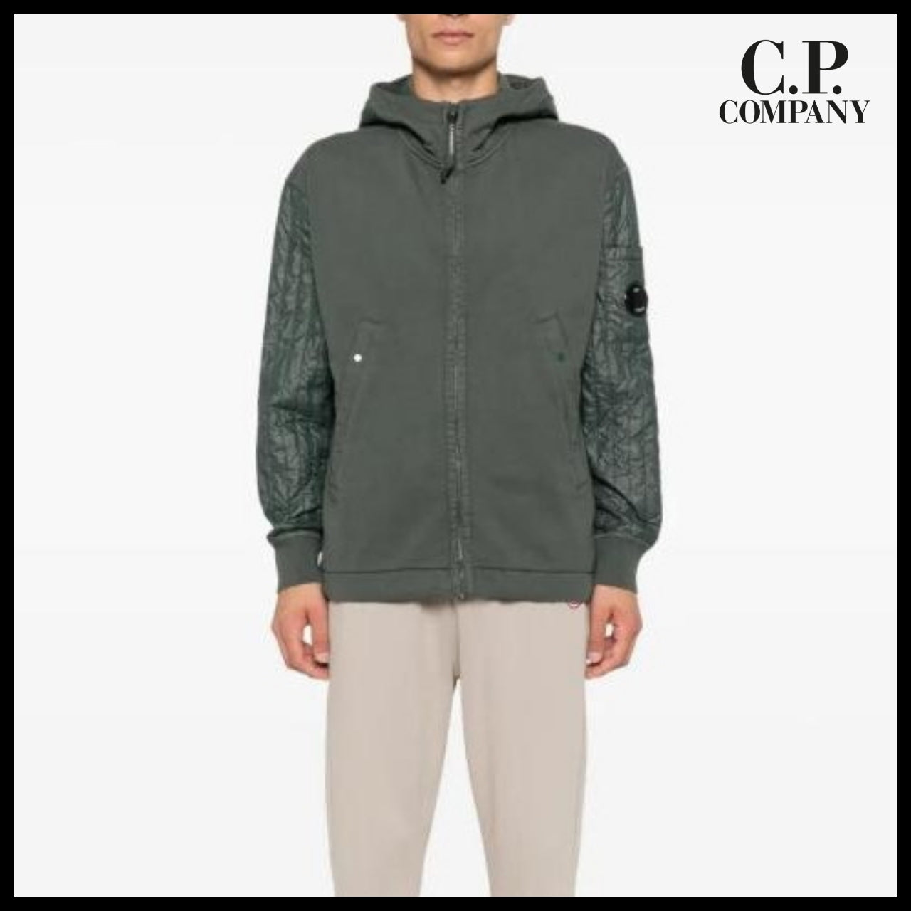【CP COMPANY】Diagonal Raised Fleece Hooded Sweatshirt