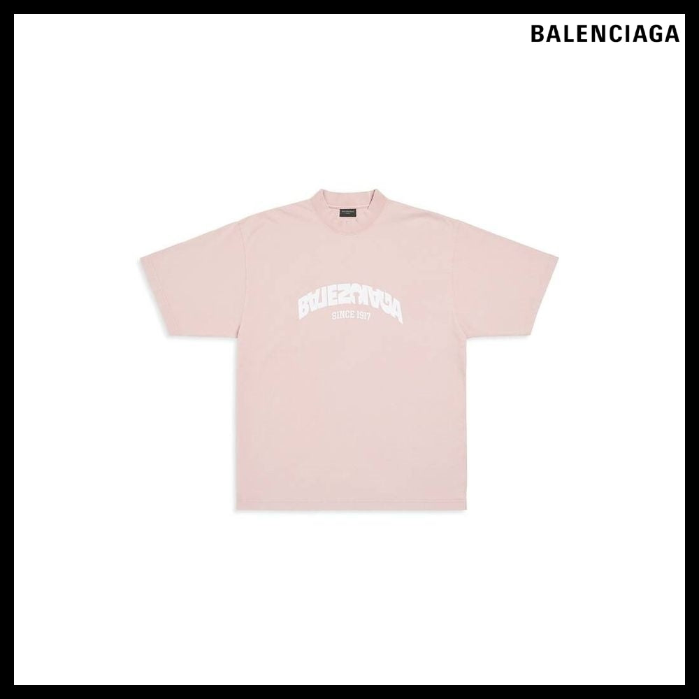 【BALENCIAGA】Upside Down Logo T-Shirt Light Pink