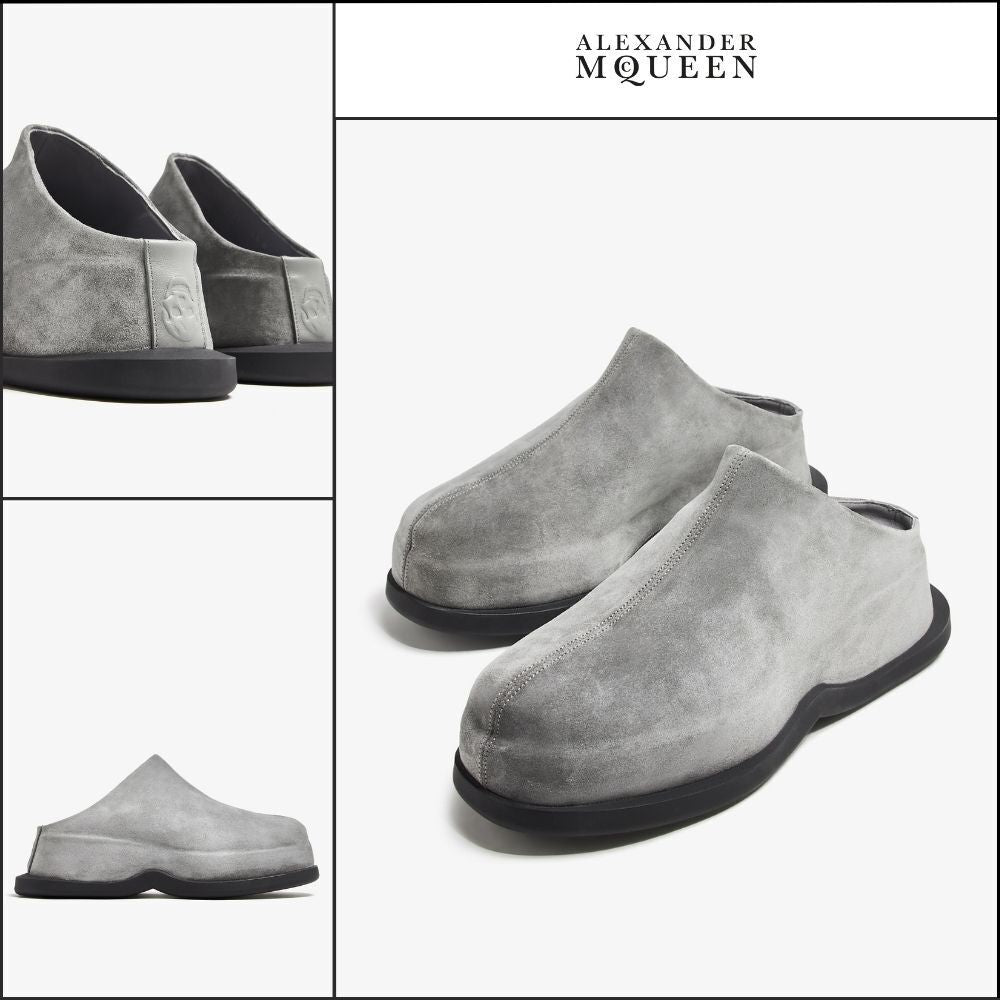 【Alexander Mcqueen】Wave Mules Suede Slip-On