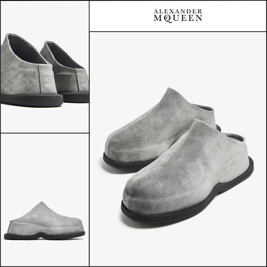 【Alexander Mcqueen】Wave Mules Suede Slip-On