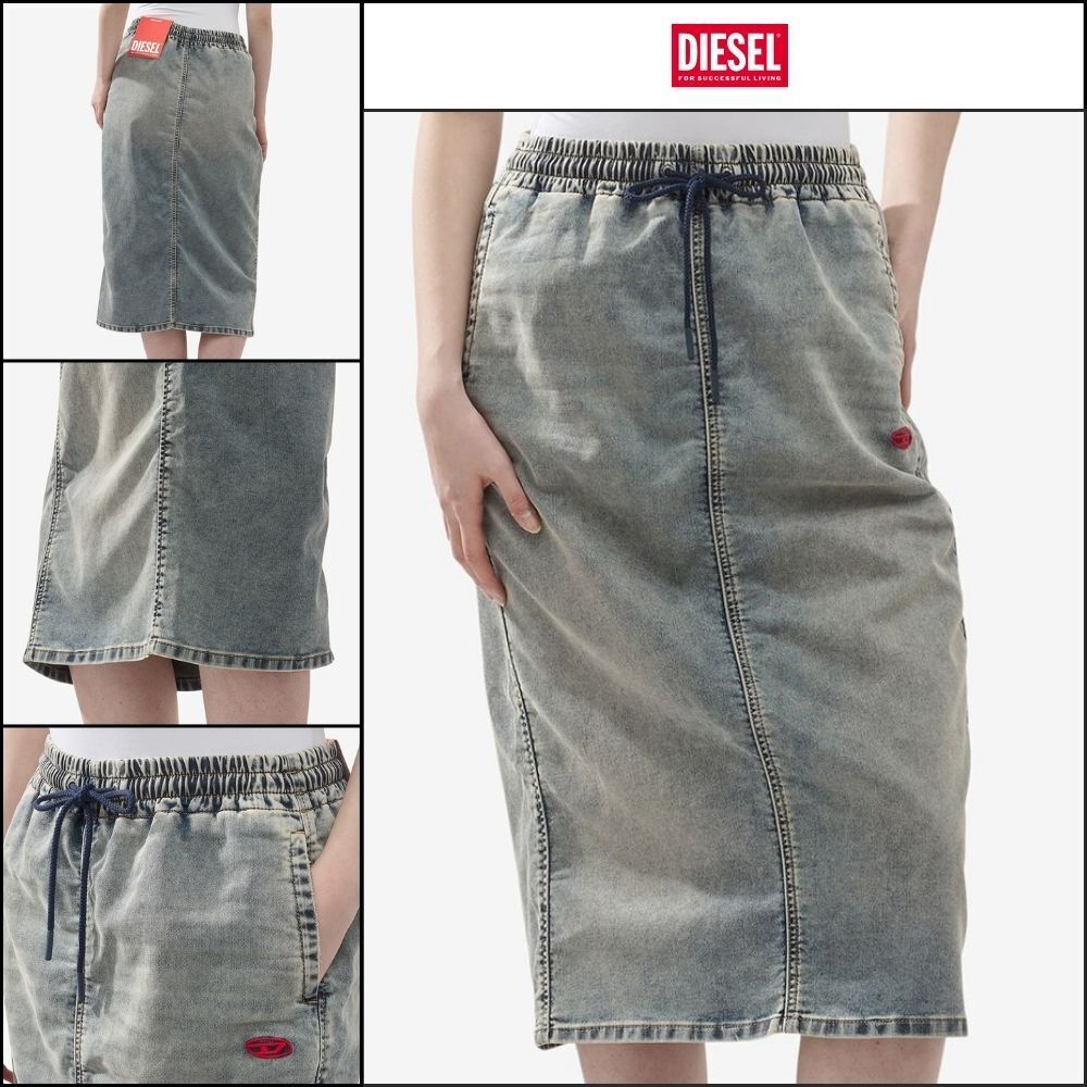 【DIESEL】DE Oren Jog Denim Skirt Blue