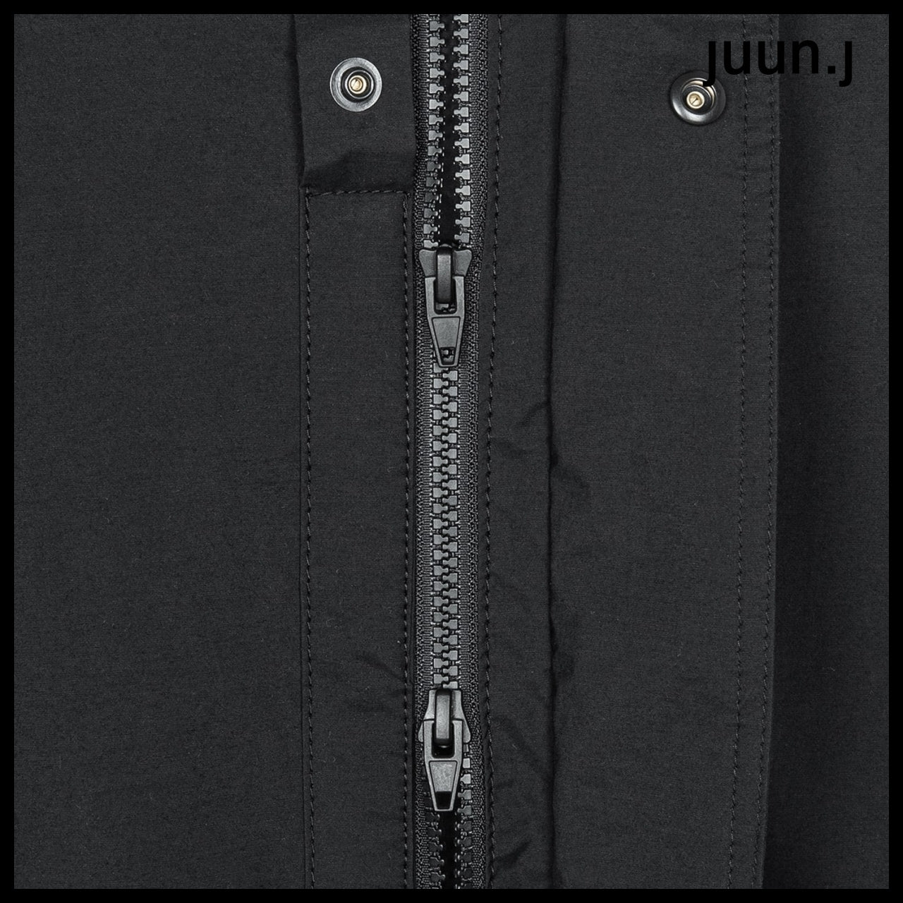 【JUUN.J】Stand Collar Sleeve Detachable Mac Coat Black