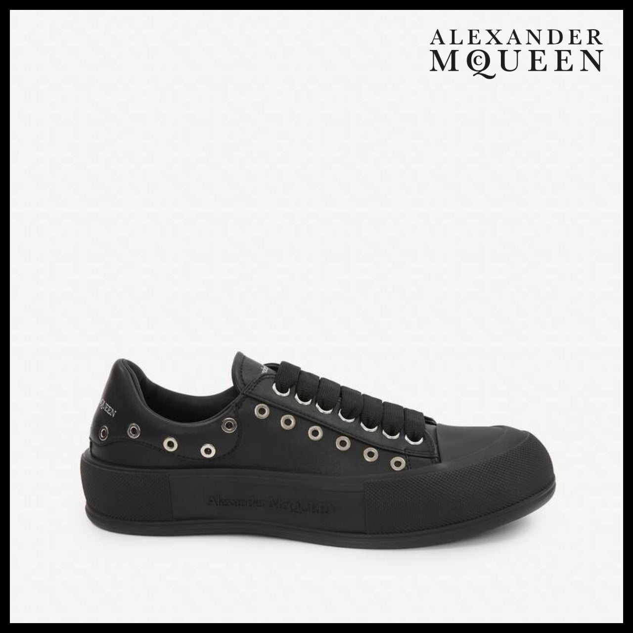 【Alexander Mcqueen】Men's Deck Plimsoll Black Silver
