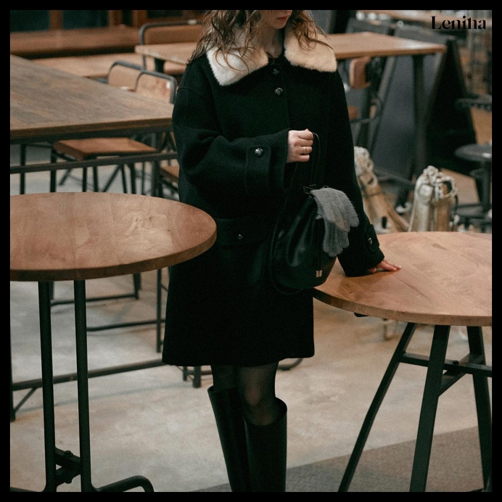 【LENINA】Perris Wool Handmade Half Coat