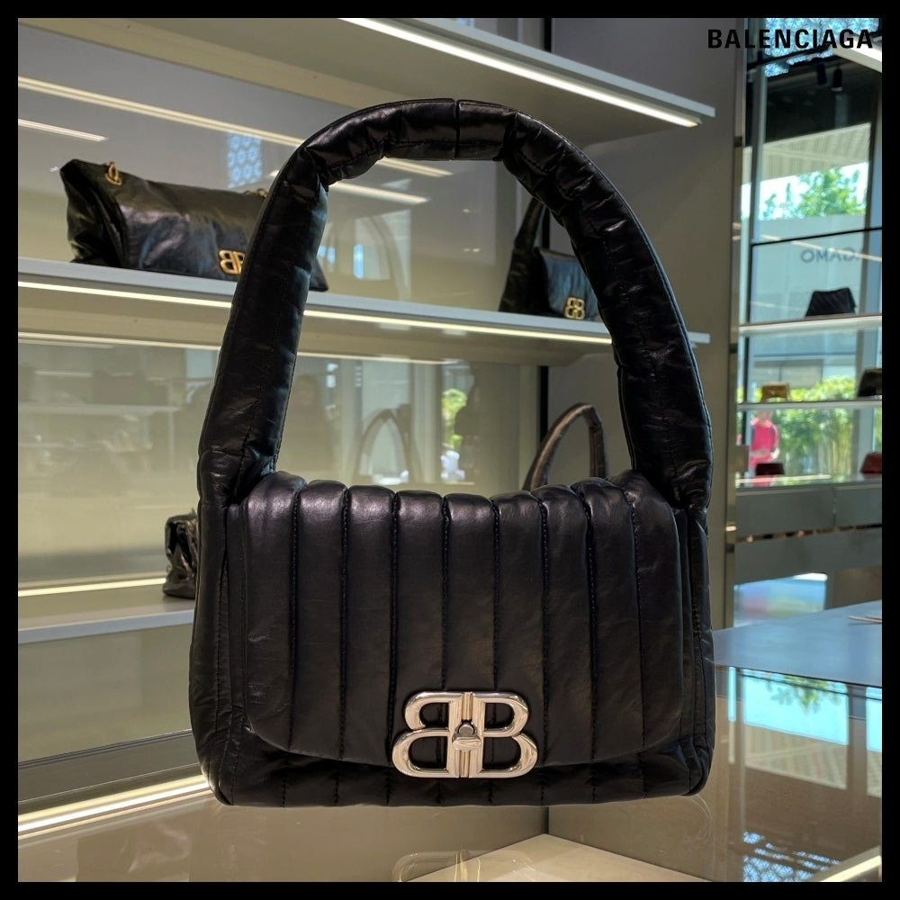 【BALENCIAGA】BB Logo Quilted Monaco S Slingback