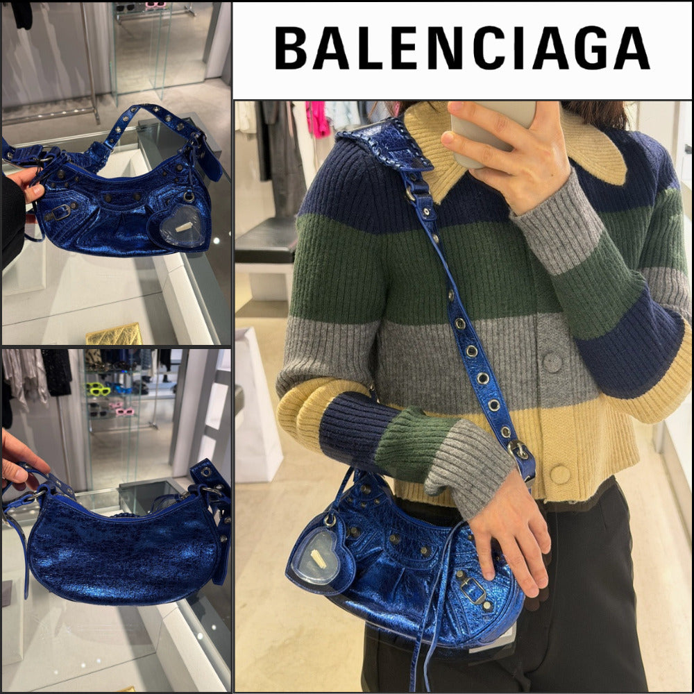 【BALENCIAGA】Arena Metallic Le Cagole XS Shoulder Bag