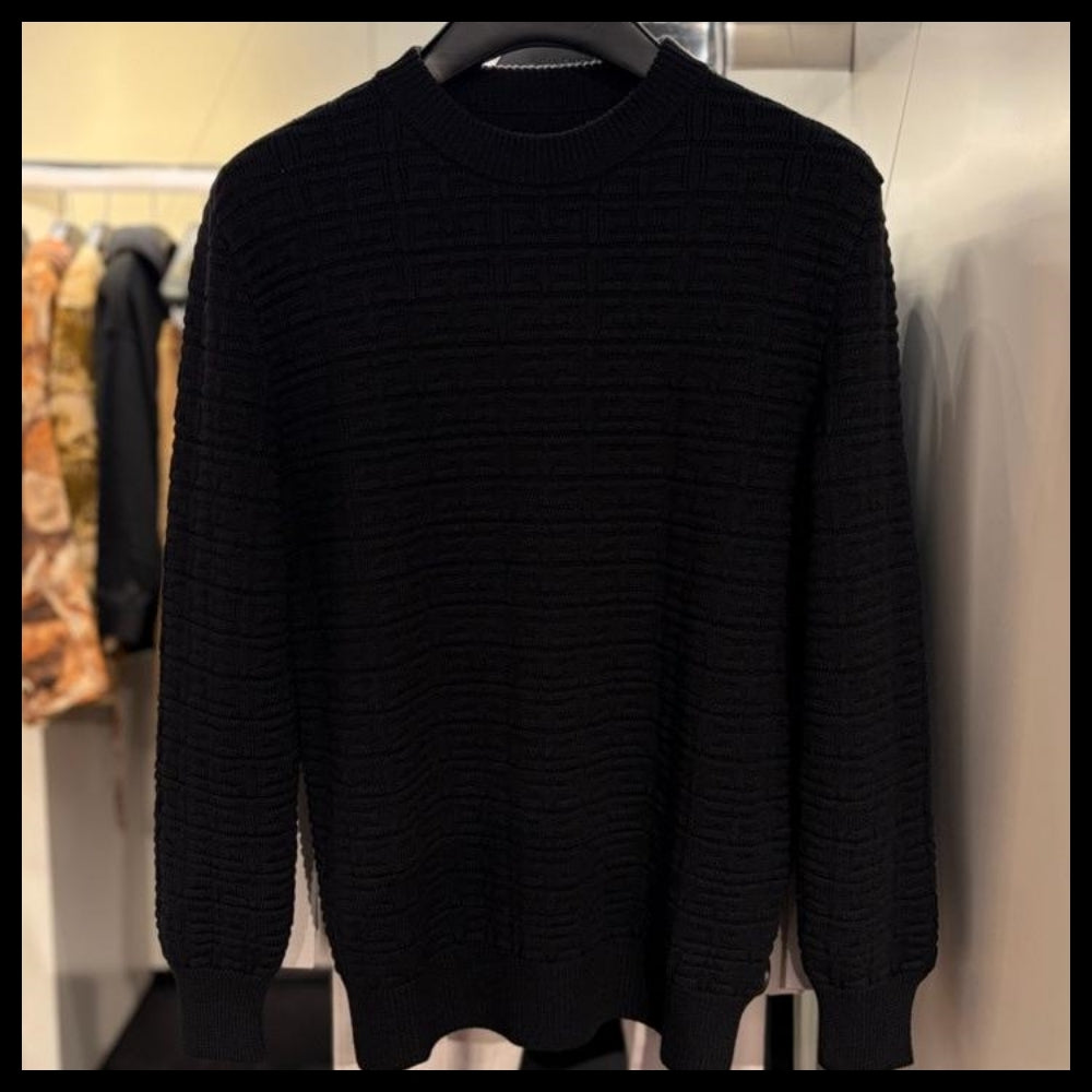 【GIVENCHY】Jacquard Wool Knit Sweater Black