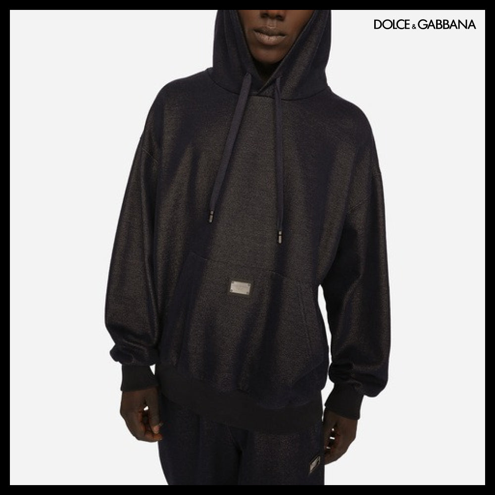 【Dolce & Gabbana】JERSEY HOODIE WITH LOGO TAG