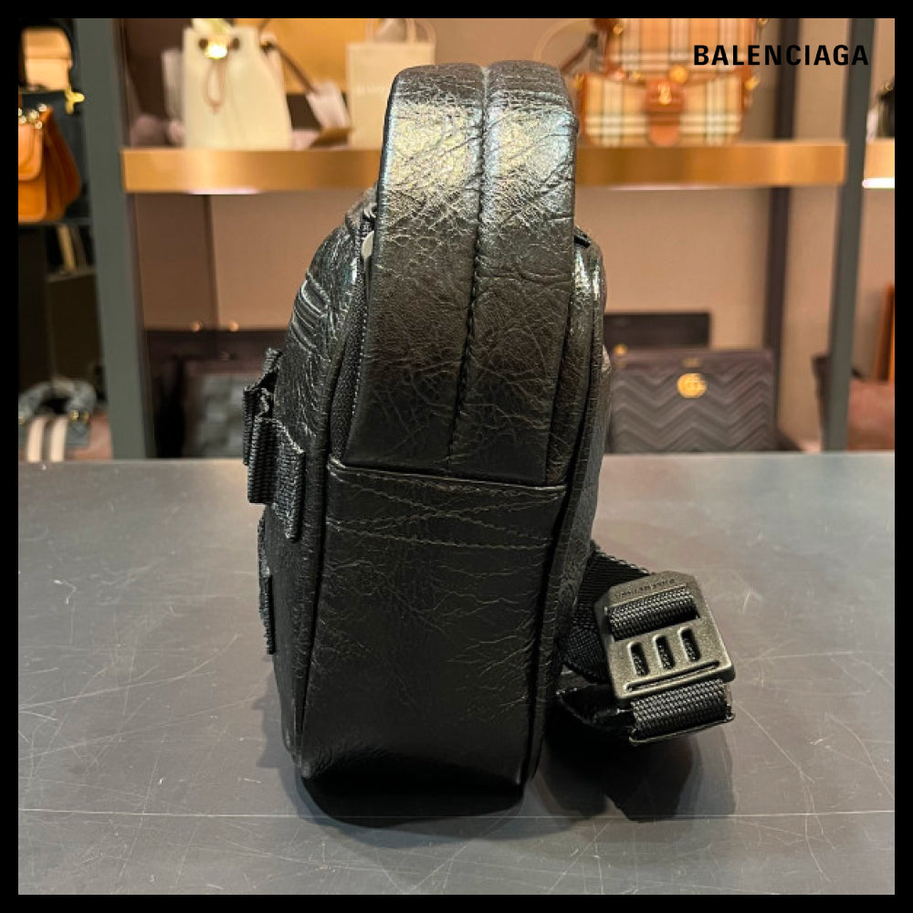 【BALENCIAGA】Army Pouch Crossbody Messenger Bag Black