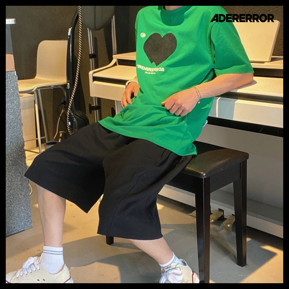【ADERERROR】Twin Heart Logo T-Shirt Green