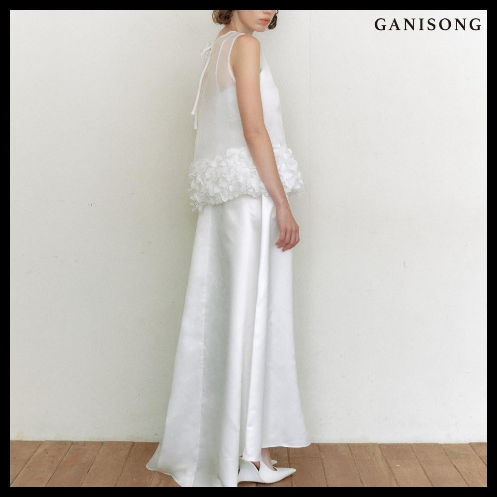 【GANISONG】Bridal Susu Vest Dress White