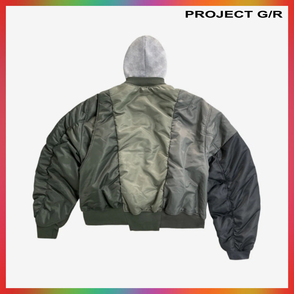 【PROJECT G/R】 UNBALANCED REWORKED BOMBER JACKET KHAKI