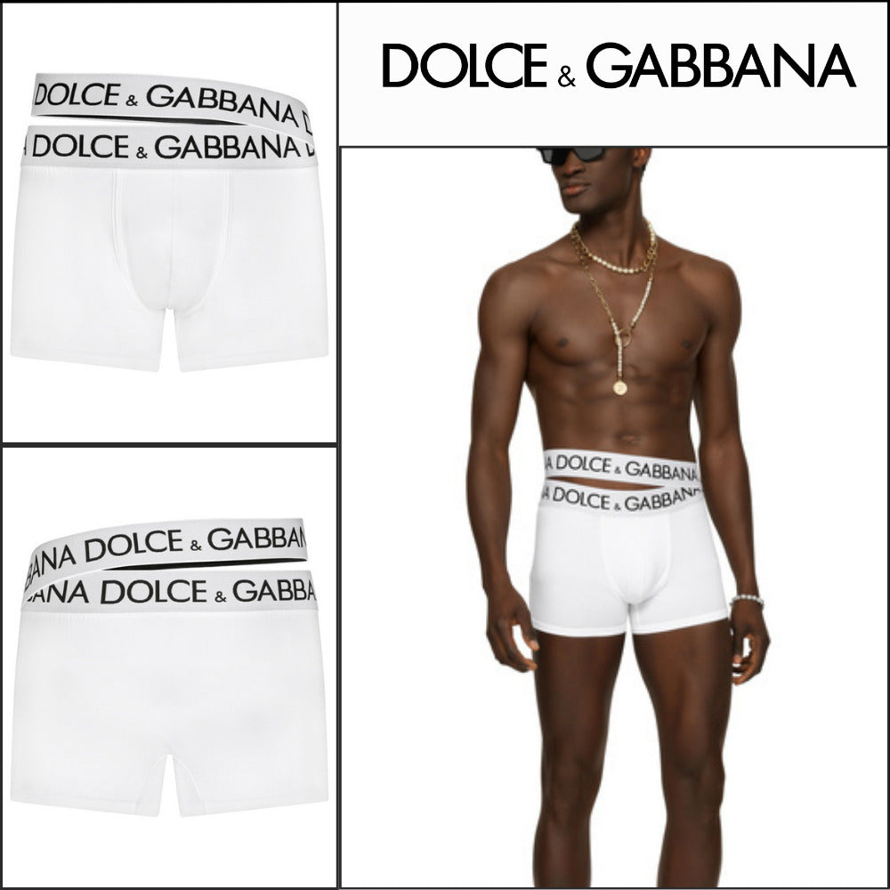 【Dolce & Gabbana】TWO-WAY STRETCH JERSEY BOXERS WITH DOUBLE