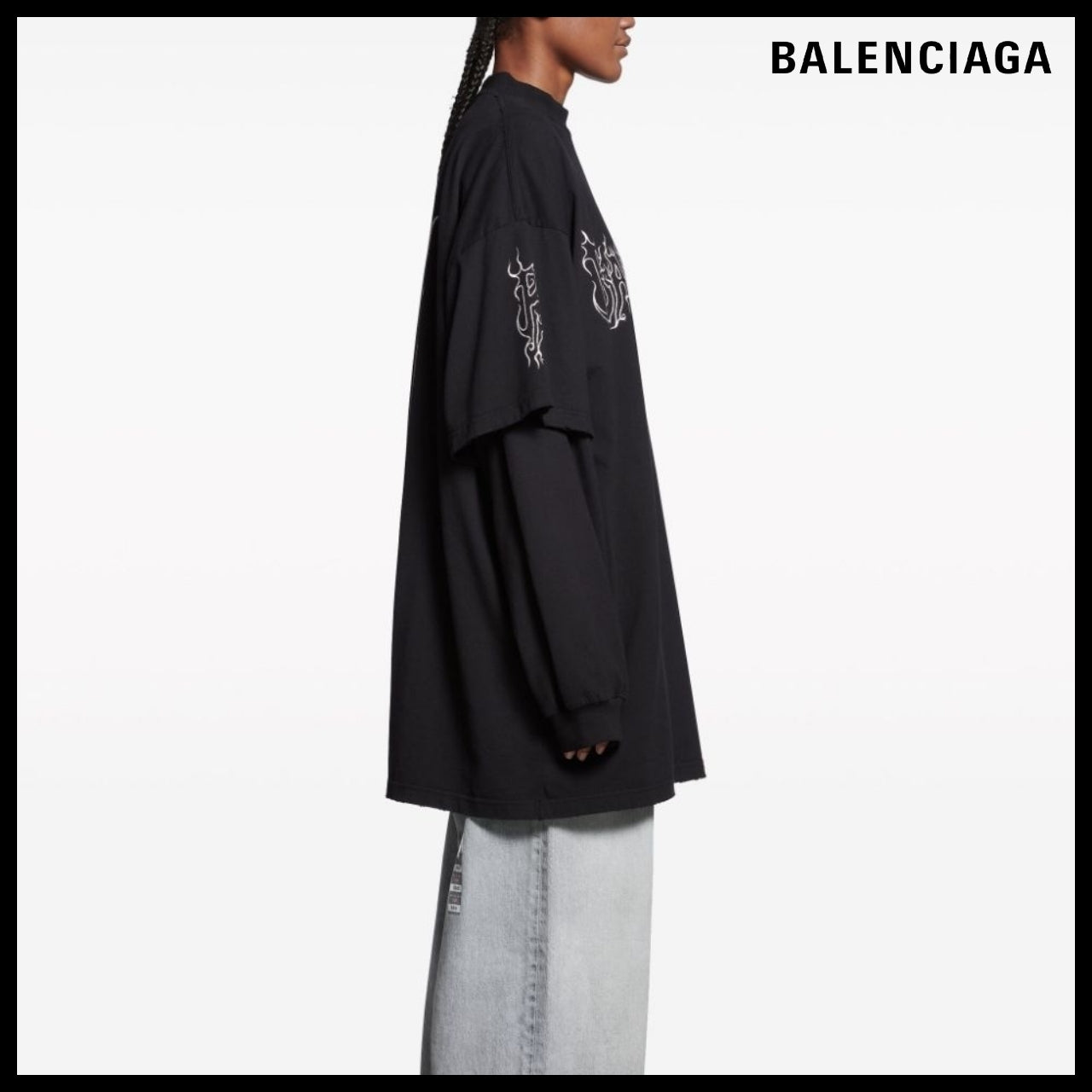 【BALENCIAGA】Darkwave Cotton T-Shirt Black