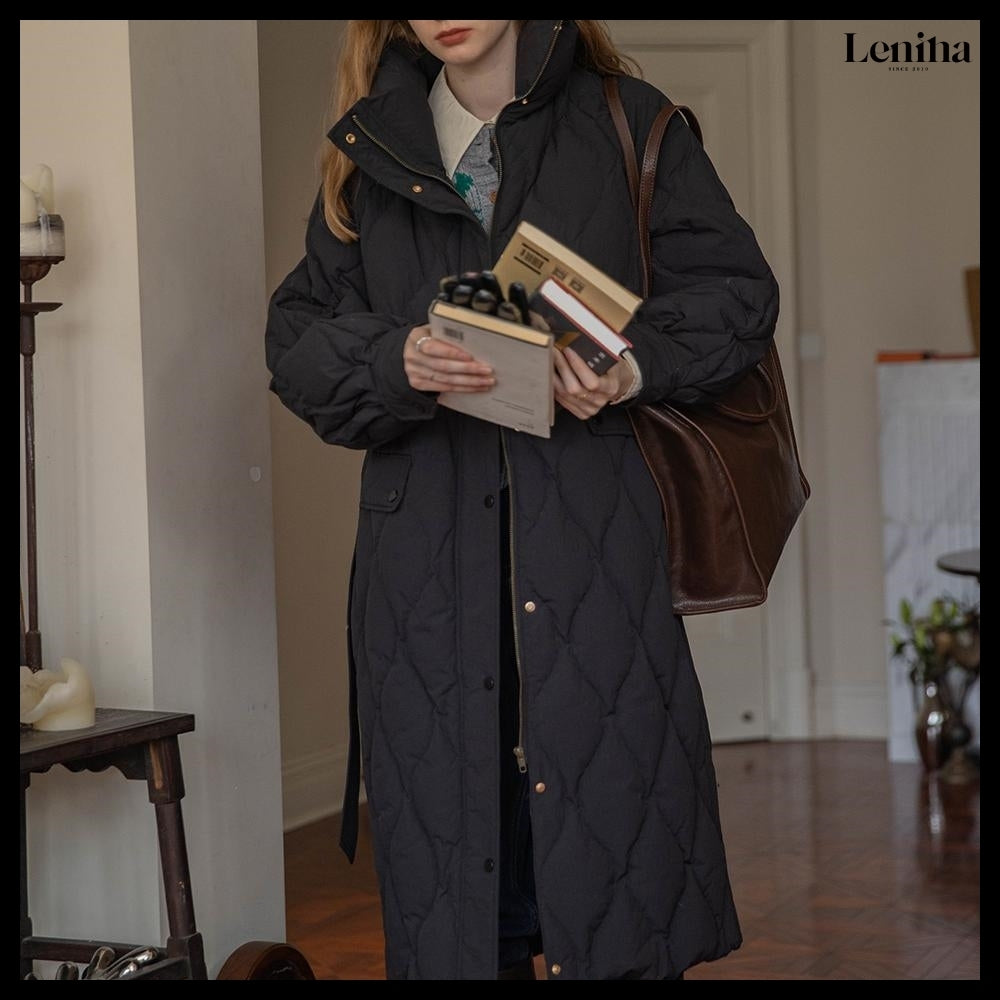 【LENINA】MARTHA Stand Collar Long Down Padding