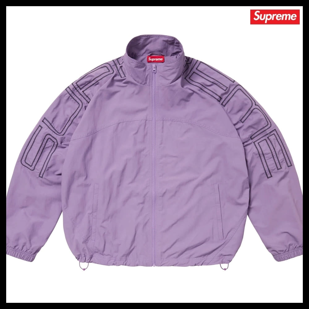【Supreme】Spellout Embroidered Track Jacket Purple 25SS