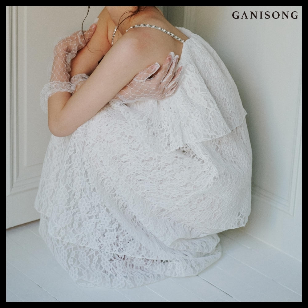 【GANISONG】Bridal Layerd Wedding Cake Dress White