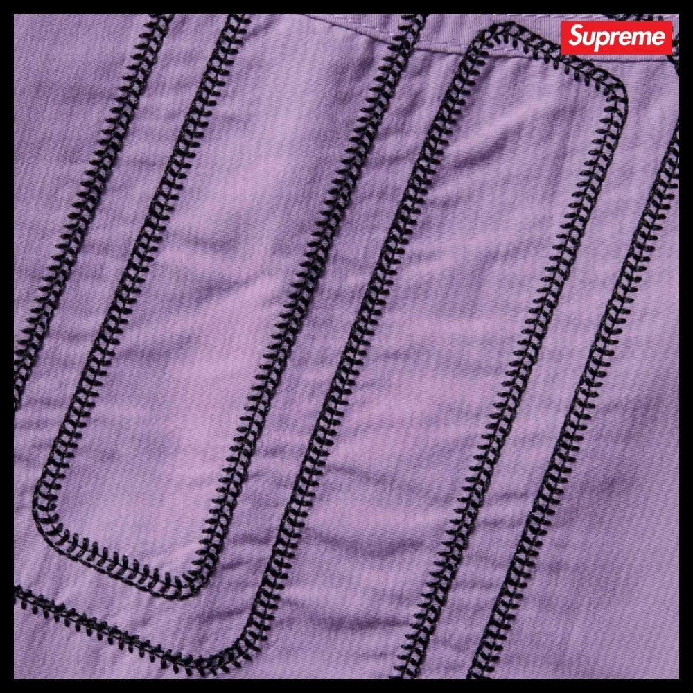 【Supreme】Spellout Embroidered Track Jacket Purple 25SS