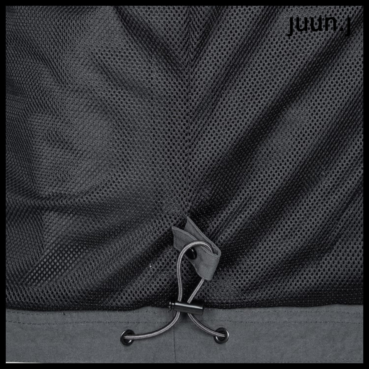 【JUUN.J】Curved Cut Design Stand Collar Jumper Grey
