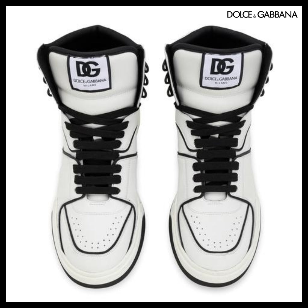 【Dolce & Gabbana】CALFSKIN NAPPA NEW ROMA MID-TOP SNEAKERS