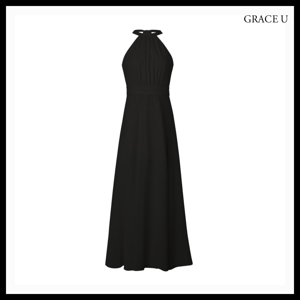 【GRACE U】Isabel Halter-Neck One-Piece 3 Colors