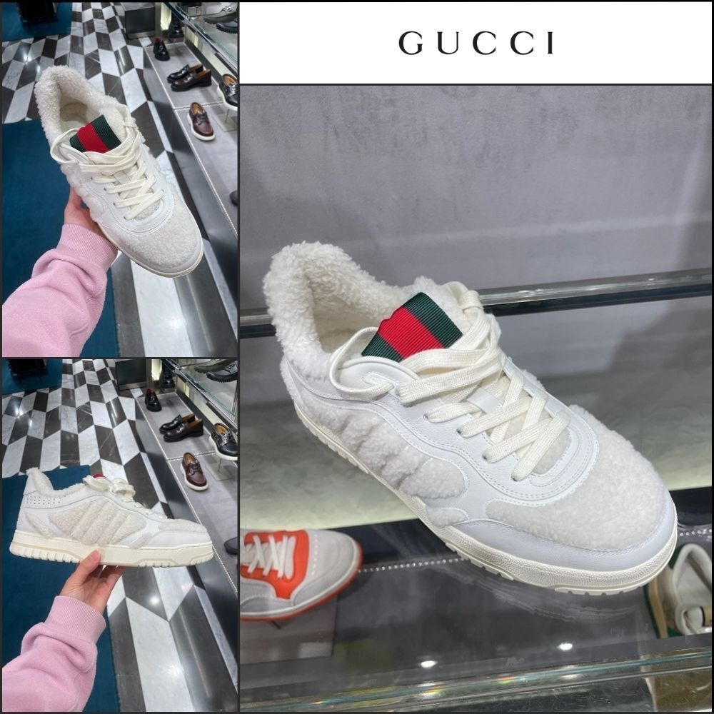 【GUCCI】Re-Web Fur Women’s Sneakers White