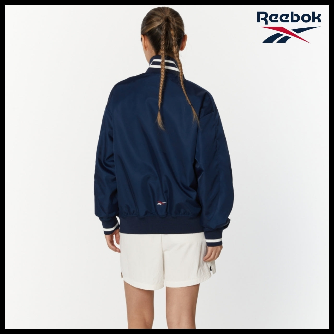 【Reebok】Vector Stadium Varsity Jacket Navy