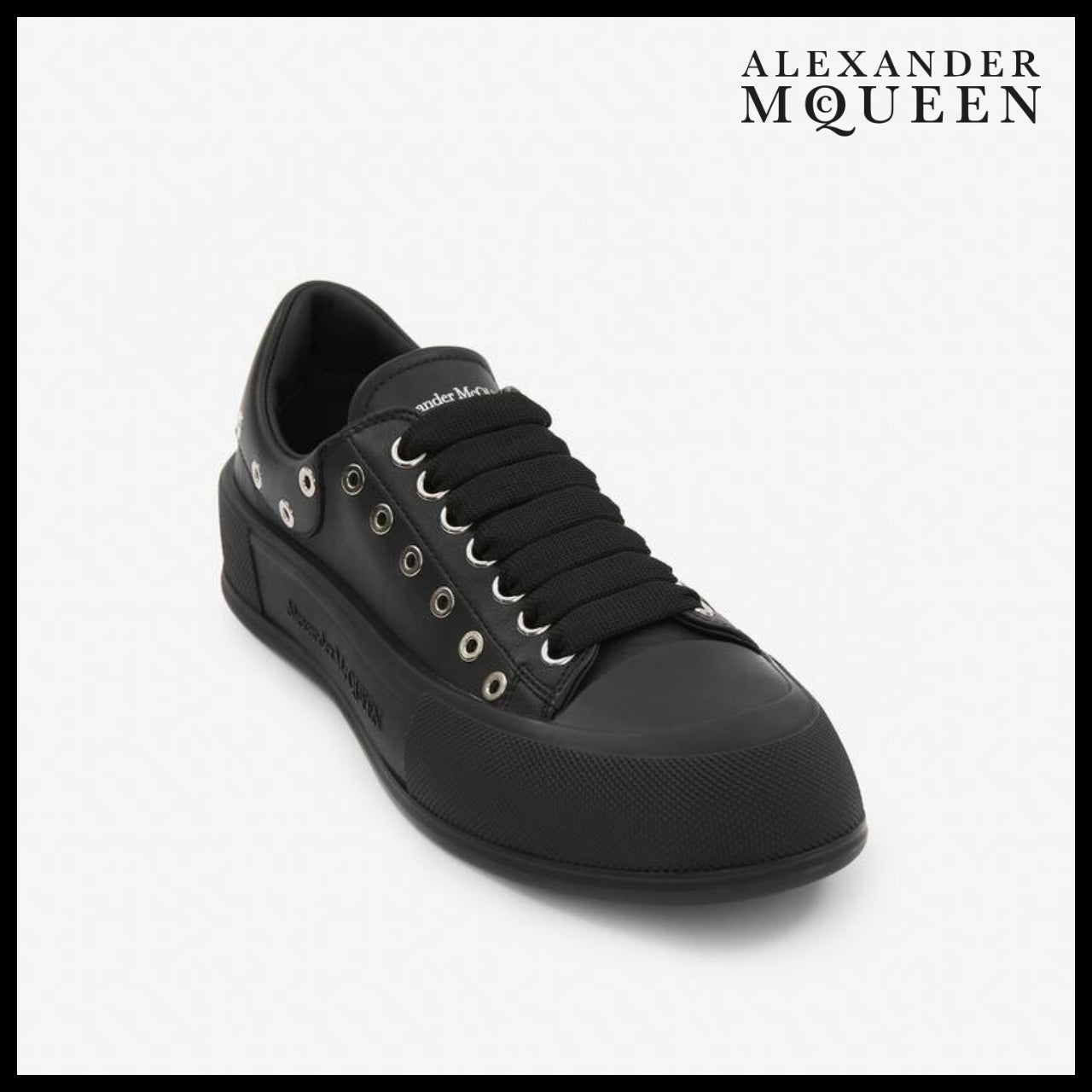 【Alexander Mcqueen】Men's Deck Plimsoll Black Silver