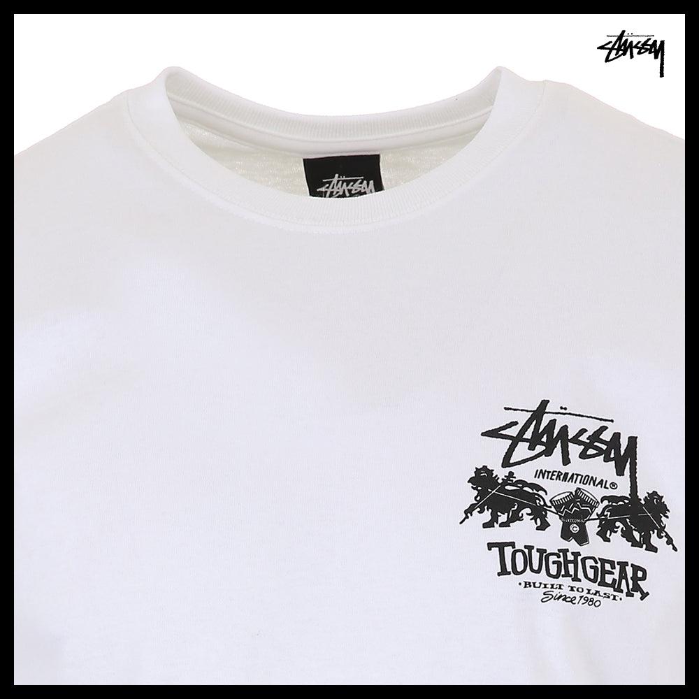 【Stussy】Tough Gear International White Short-Sleeve T-Shir