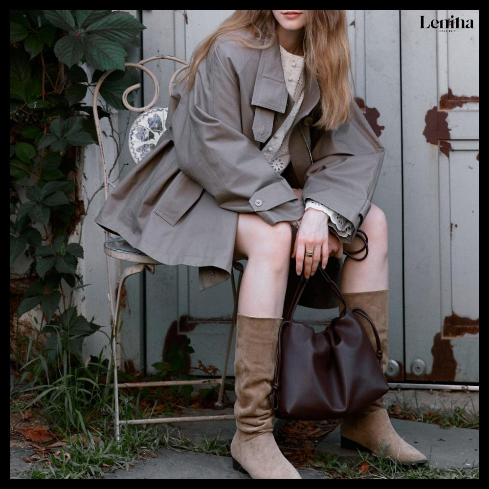 【LENINA】Floria Shoulder Cross Bag Mocha