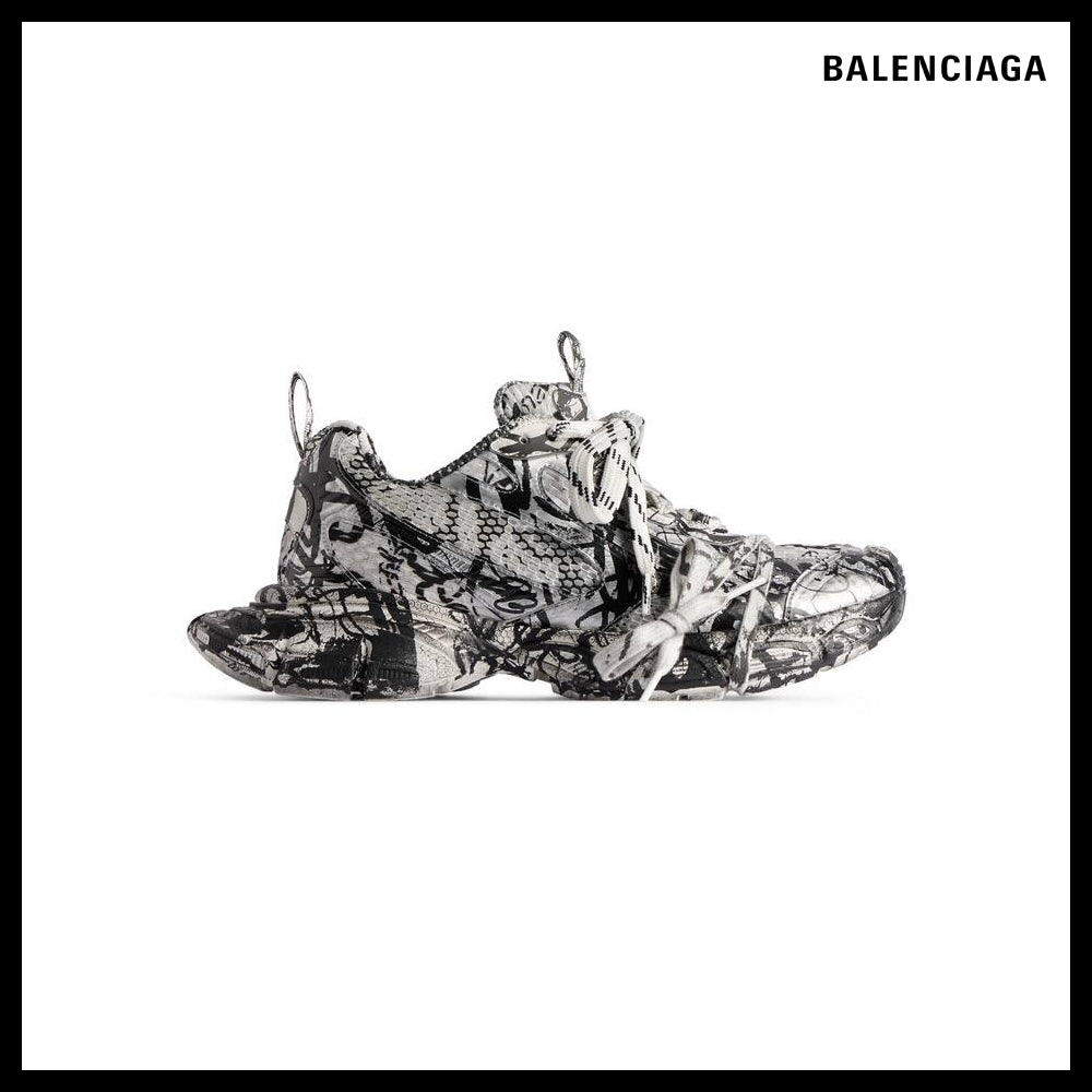 【BALENCIAGA】Women’s 3XL Extreme Graffiti Sneaker White/Bl