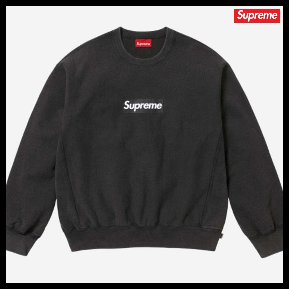 【Supreme】Washed Box Logo Crewneck Black 25SS