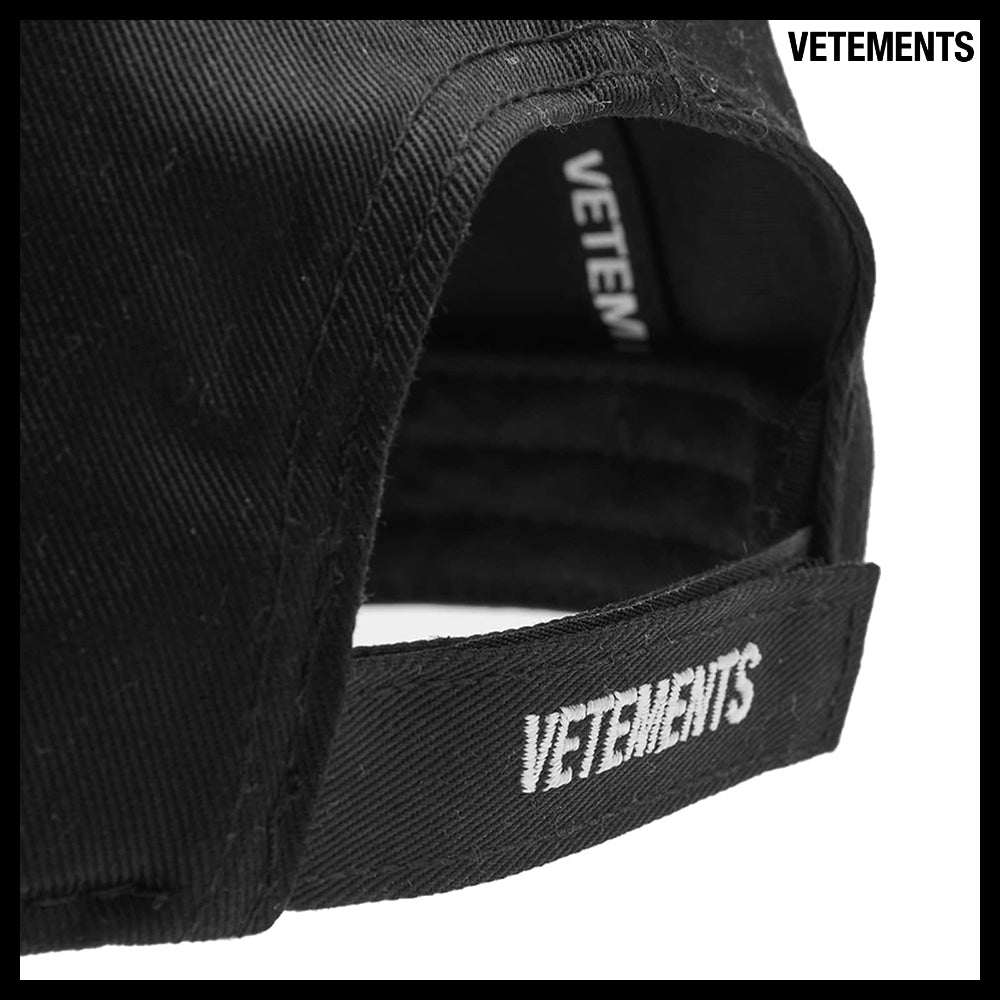 ◆VETEMENTS◆ Anarchy Logo Embroidered Cap Black