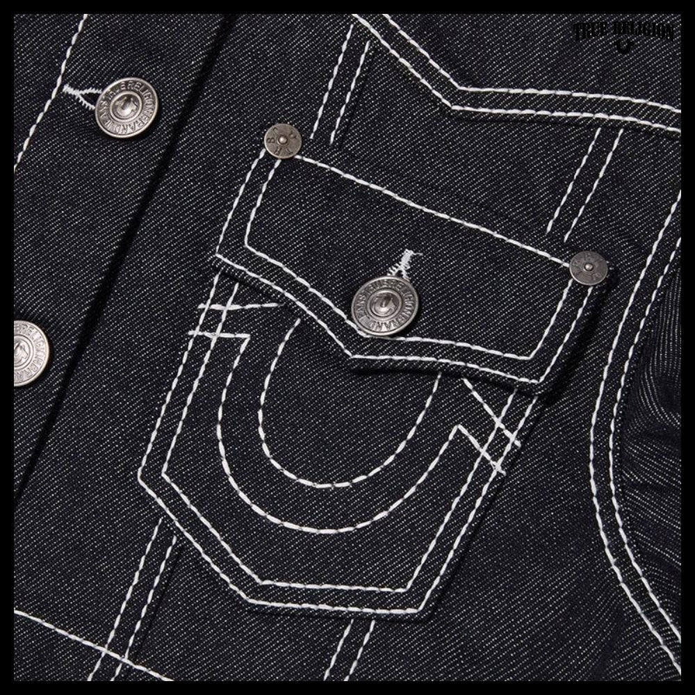 【TRUE RELIGION x KIRSH】Stitch Point Denim Crop Jacket