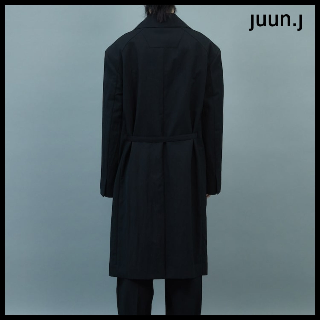 【JUUN.J】CORE Blended Wool Belted Coat Black