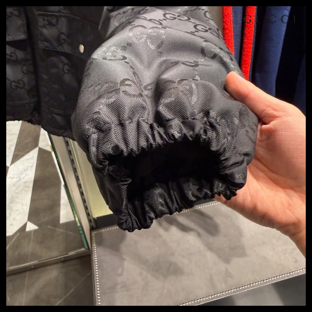 【GUCCI】GG Canvas Nylon Hooded Blouson Jacket Black