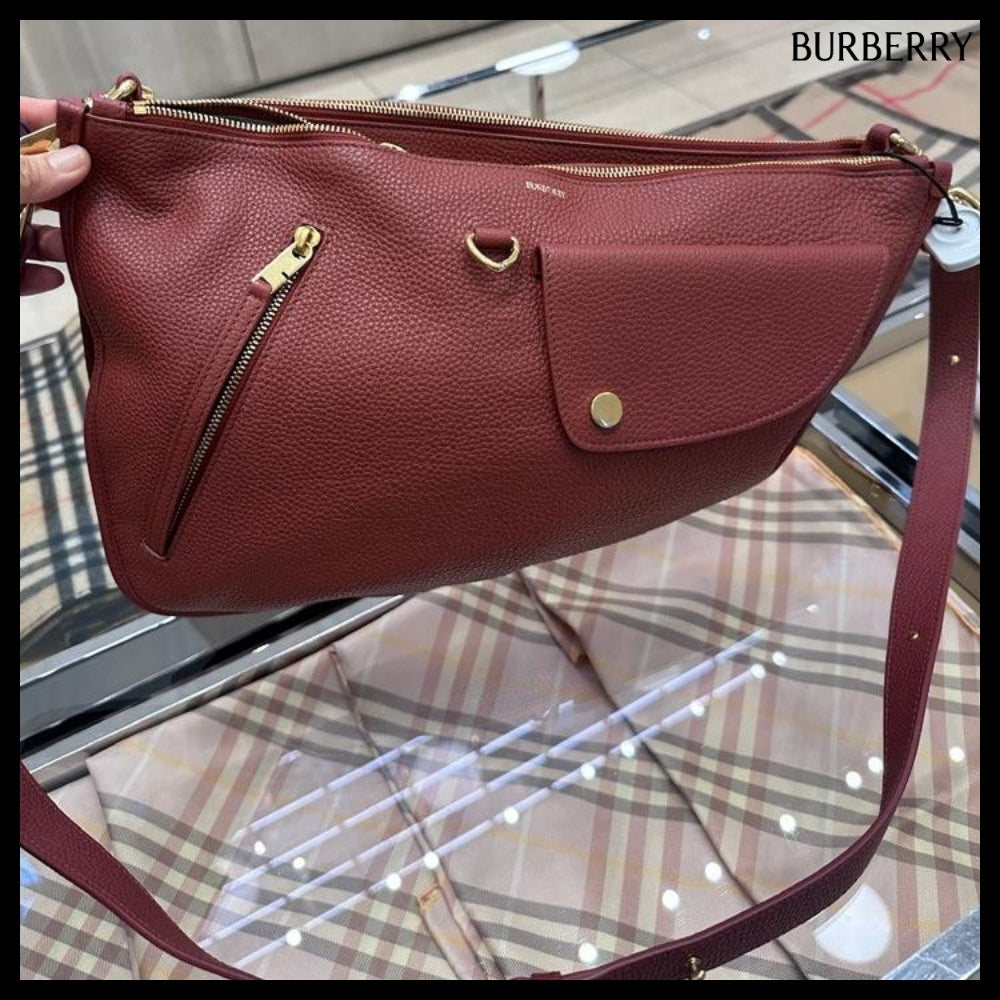 【Burberry】Shield Twin Leather Medium Messenger Bag Rust