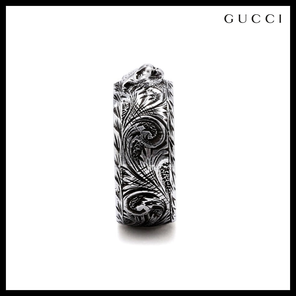 【GUCCI】GARDEN FELINE Garden Feline Head Metal Ring SILVER