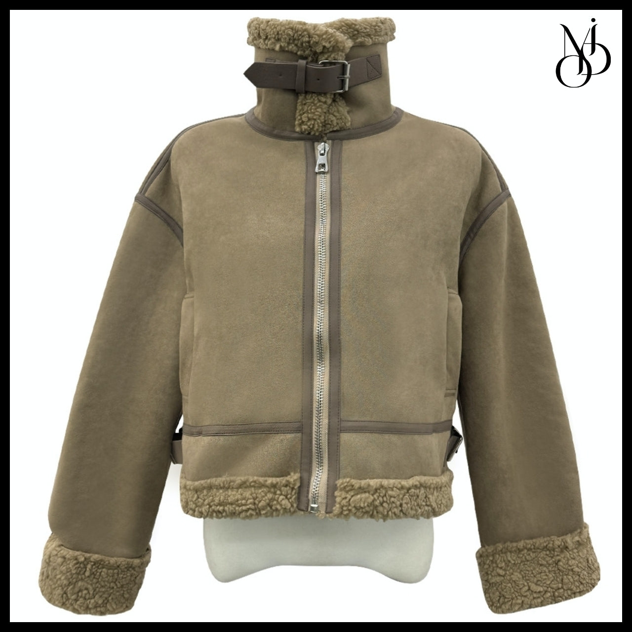 【MODIMOOD】Gumi Crop Shearling Suede Mustang 2 Colors