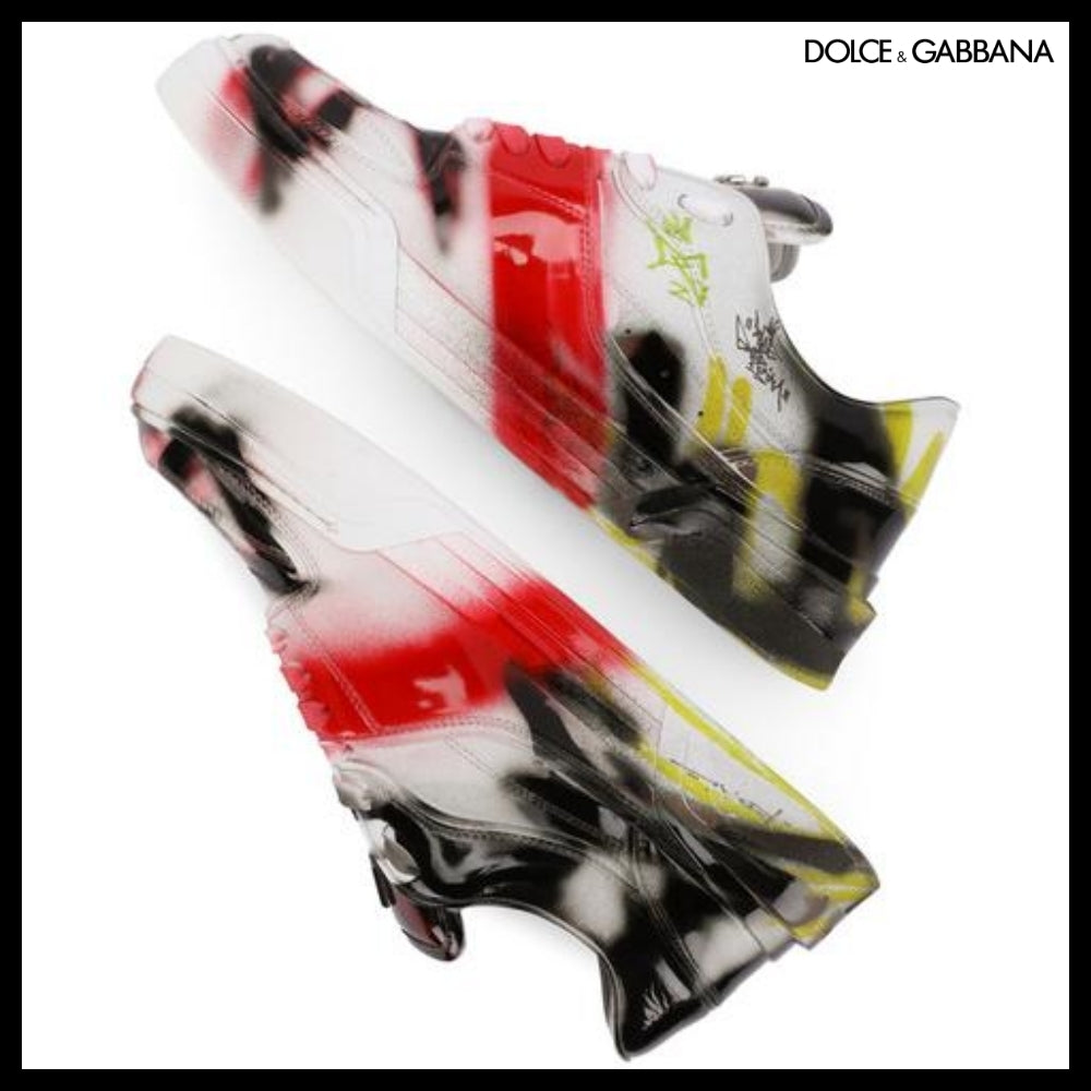 【Dolce & Gabbana】CALFSKIN NEW ROMA SNEAKERS WITH SPRAY