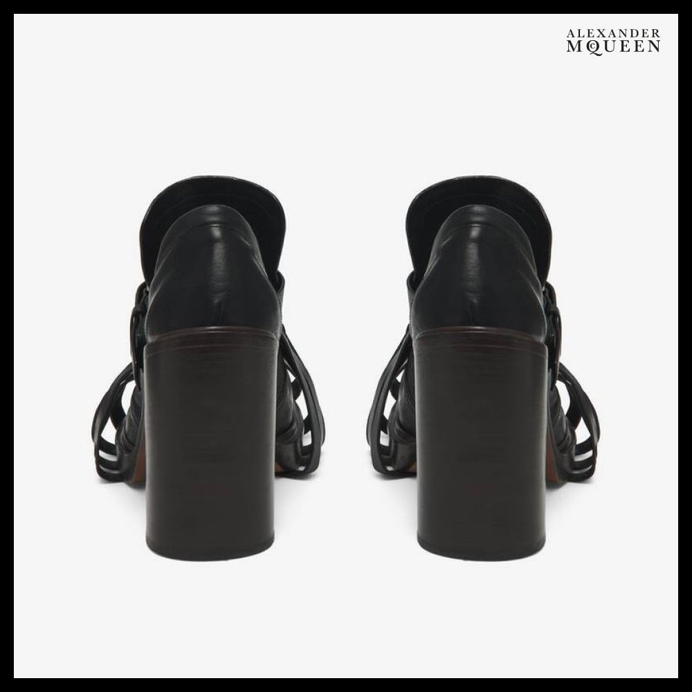 【Alexander Mcqueen】Cross-Bar Fringe Heeled Loafer