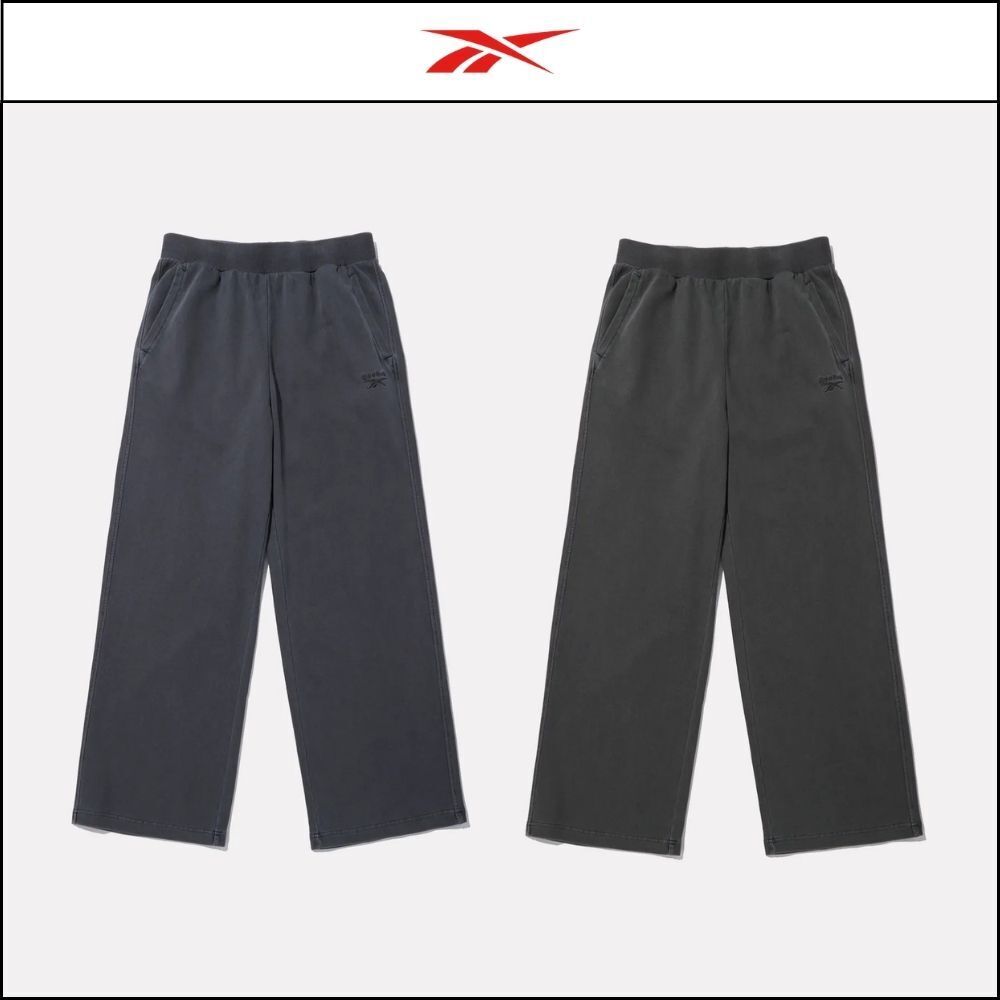 【Reebok】Garment Dyed Relaxed Fit Wide Straight Pants