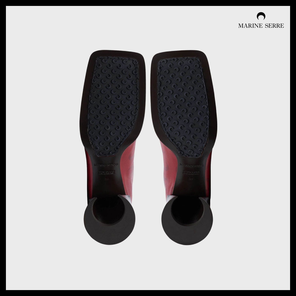 【MARINE SERRE】Moon Airbrushed Leather MS Block RD10 Red