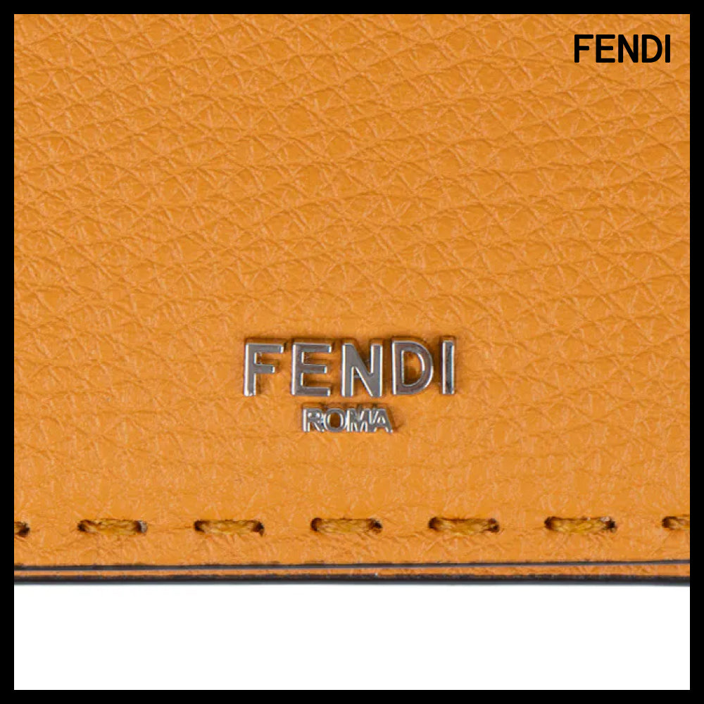 【Fendi】Selleria Unisex Card Wallet Leather Luxury