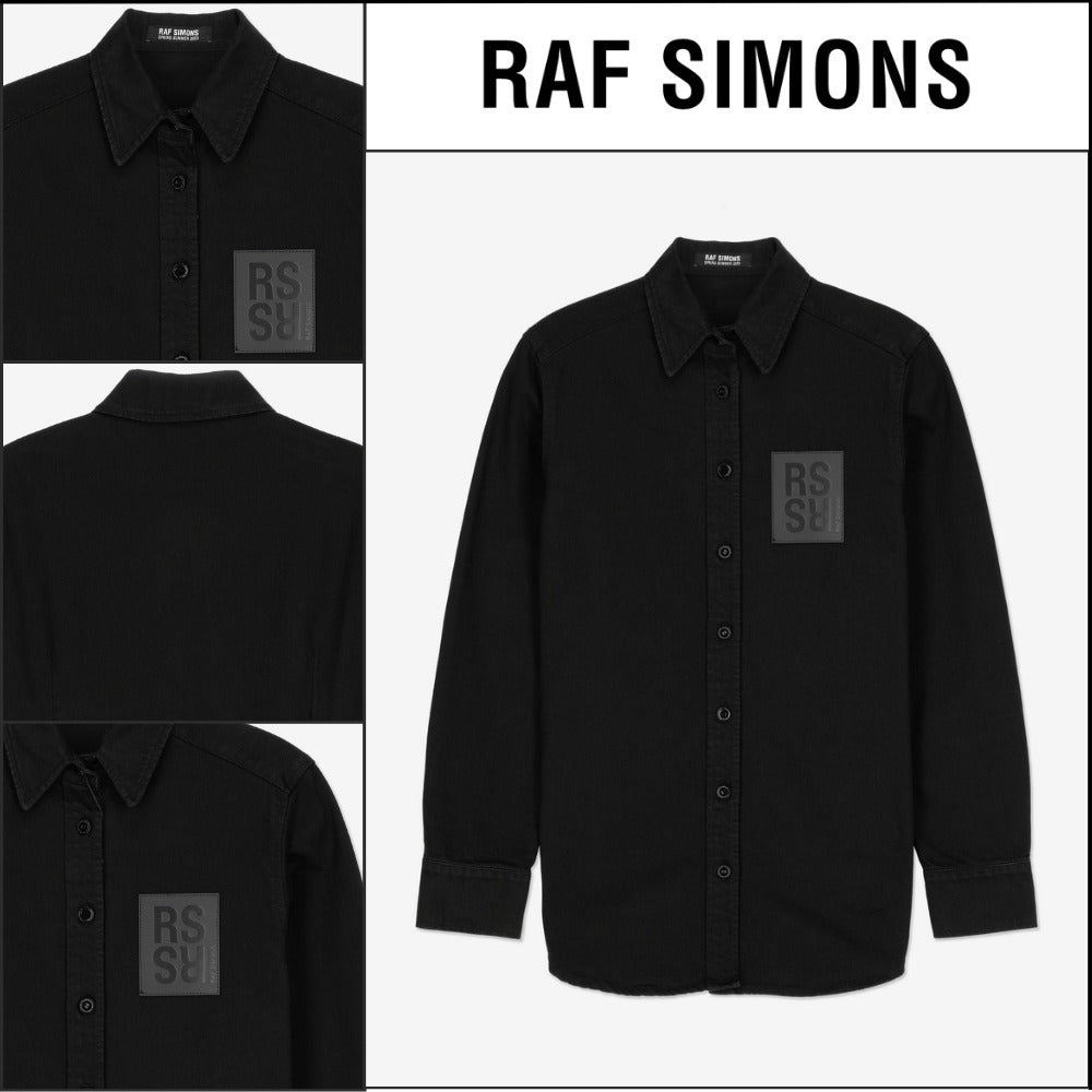 【RAF SIMONS】ロゴ パッチ シャツ ブラック