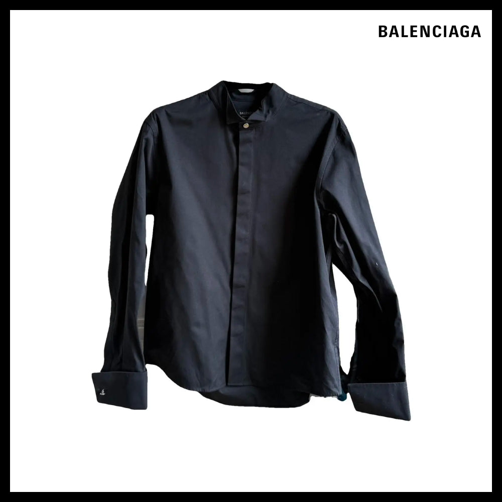 【BALENCIAGA】Regular Tuxedo Shirt Black