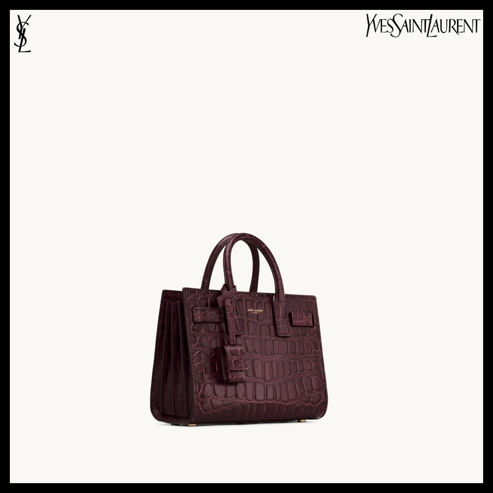 【Saint Laurent】Embossed Crocodile Leather SAC DE JOUR Bag