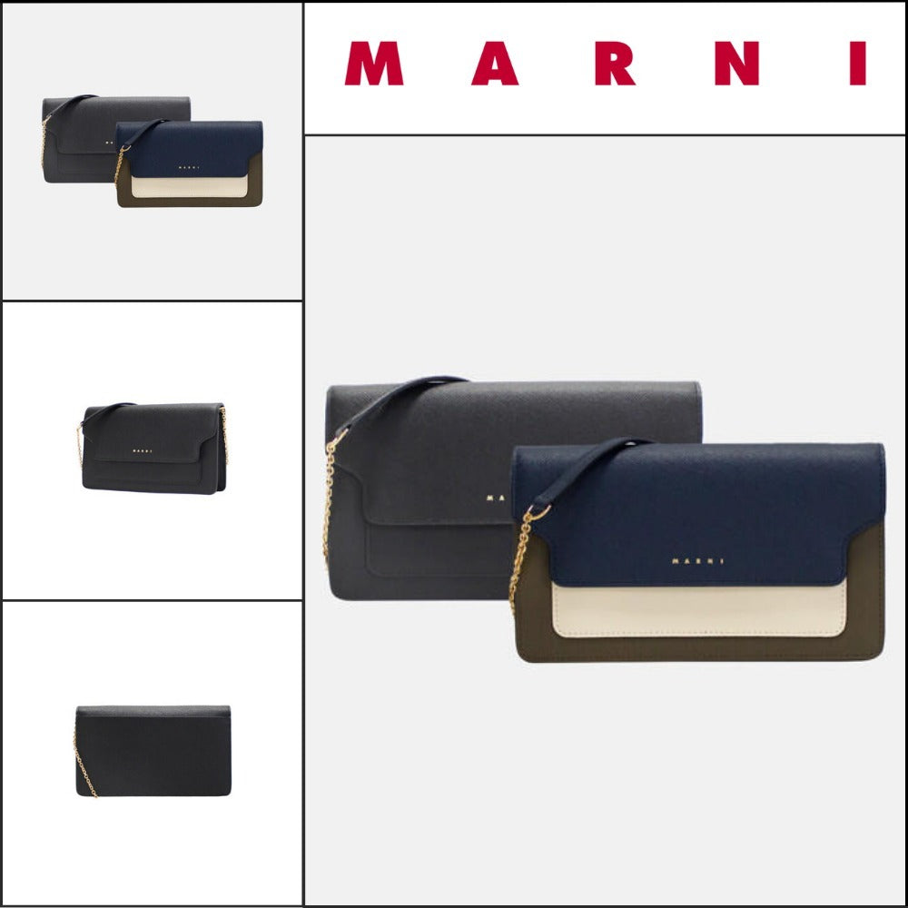 【MARNI】Drunk Saffiano Chain Shoulder Bag 2 Colors
