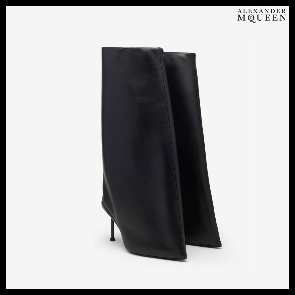 【Alexander Mcqueen】Slash Flare Boot in Black